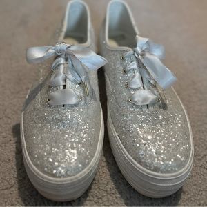 Kate spade x Keds beige glitter shoes